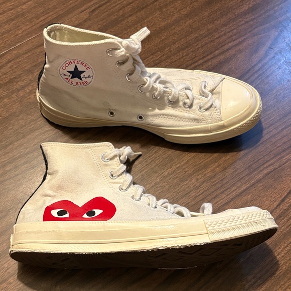 Converse Comme des Garçons Play x Chuck Taylor Milk Size 9 High Tops - Picture 1 of 10